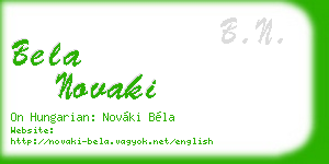 bela novaki business card